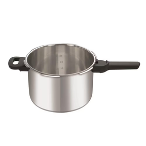 Panela de Pressão com Cesta 6L Rochedo em Aço Inox com Fundo Triplo, Fechamento Externo, 5 Sistemas de Segurança e Cesto de Vapor