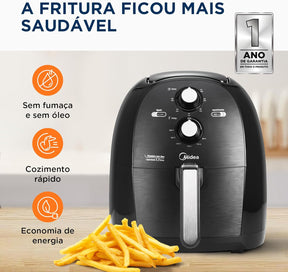 Fritadeira Airfryer Sem Óleo 5,3L, 1700W Preto FRB50P, Midea