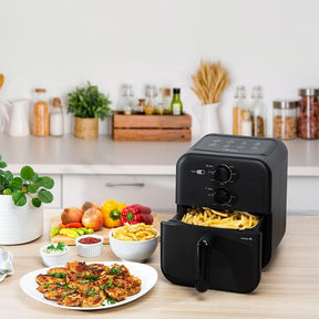 Fritadeira Sem Óleo Capacidade de 4L, Midea, 1400 W, Aquece Em 10-60 min 80℃ a 200 ℃, Air Fryer Com Fluxo de Ar de 360°, Fritadeira Eletrica, Design Compacto, Preto, MAF400P0APK