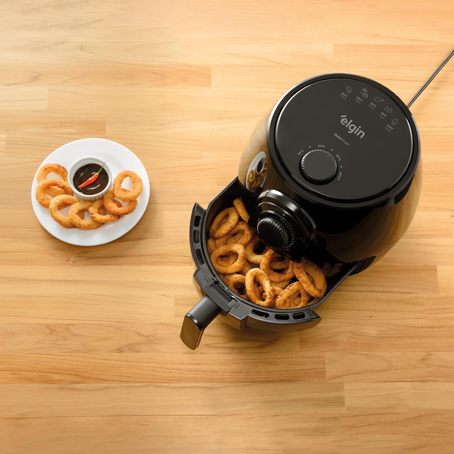 Fritadeira Elétrica Quick Fryer Elgin 4 Litros Preta com cesta removível - Airfryer