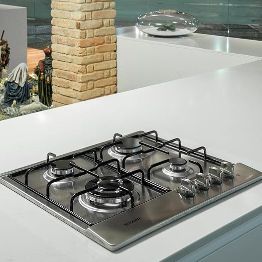 Suggar Cooktop a gás 4 bocas mesa em aço inox tripla chama lateral bivolt FG4134IX