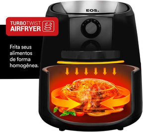 Fritadeira Air Fryer Eos 4,2L Preta Inox EAF42P