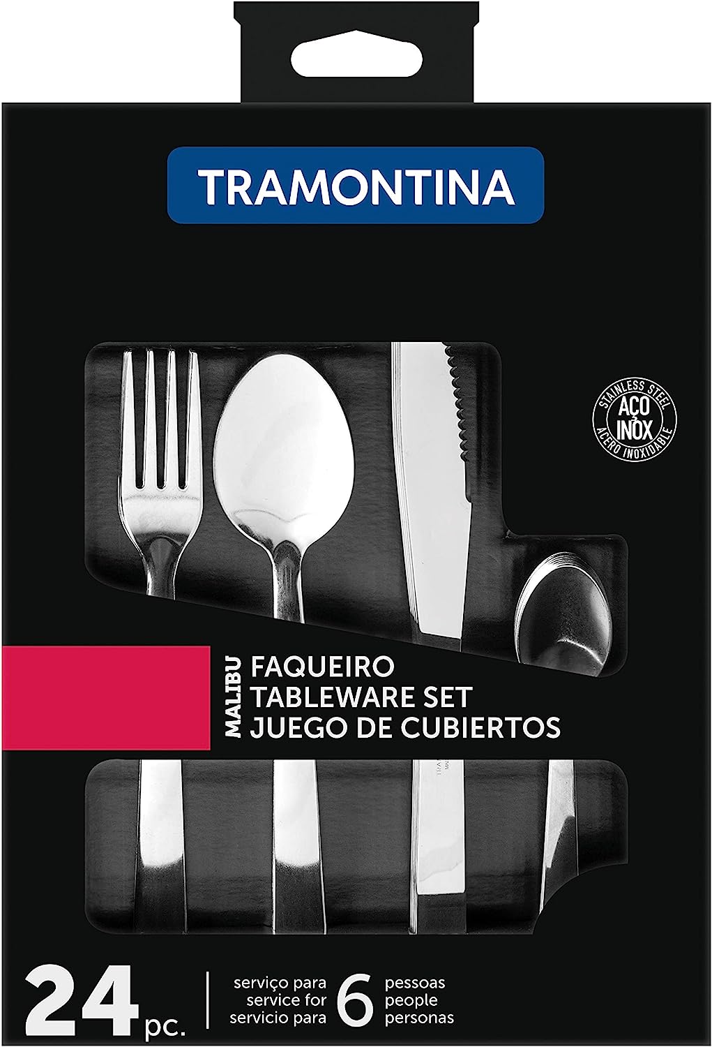 Faqueiro Inox Malibu, 24pc, Tramontina, Inox