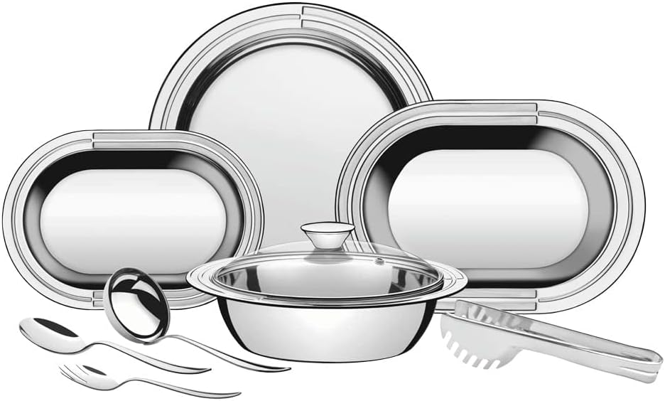 Kit para Servir Aço Inox com 8 Peças Tramontina Ciclo Prata