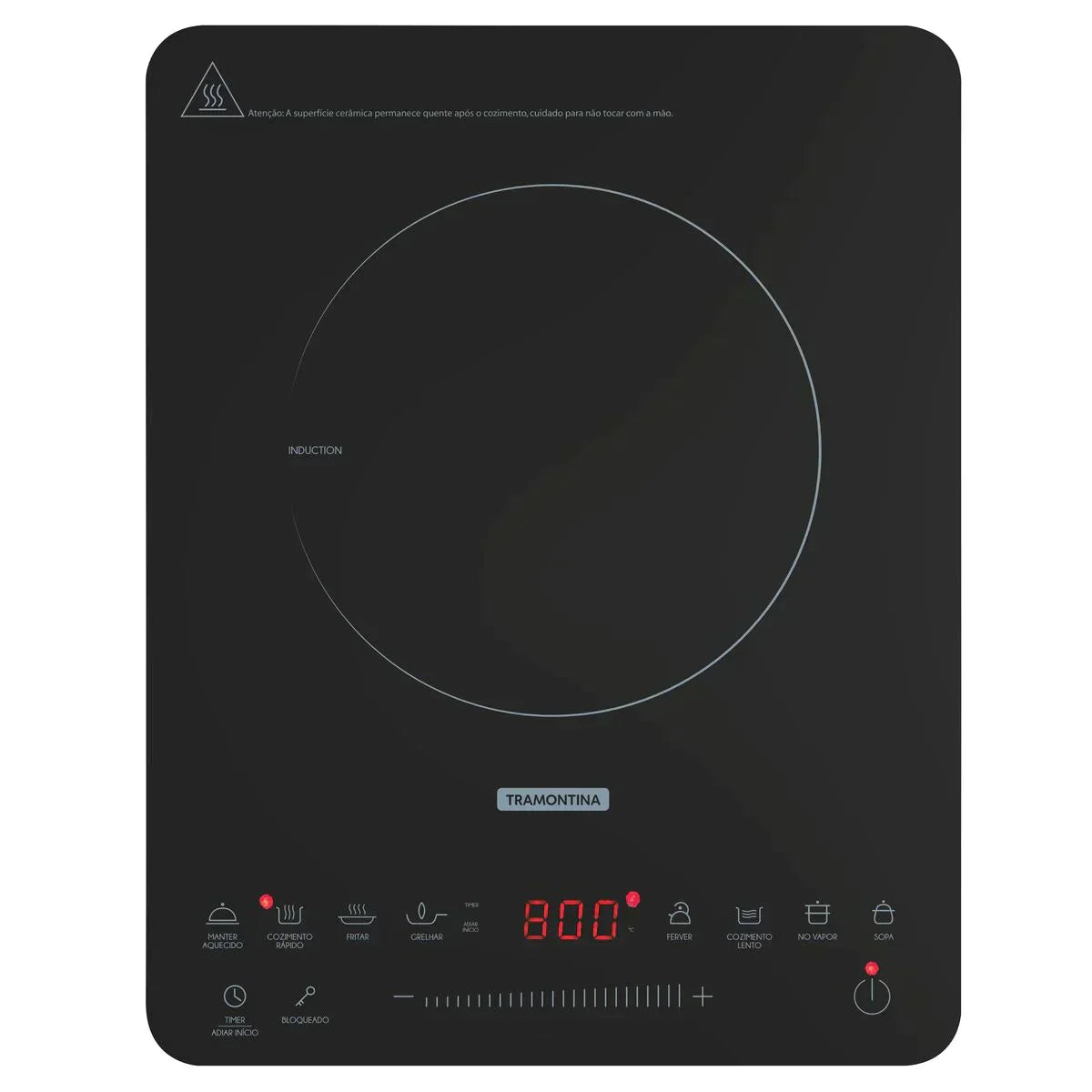 Cooktop Portátil por Indução Tramontina Slim Touch EI 30 com 1 Área de Aquecimento e Comando Touch 127 V