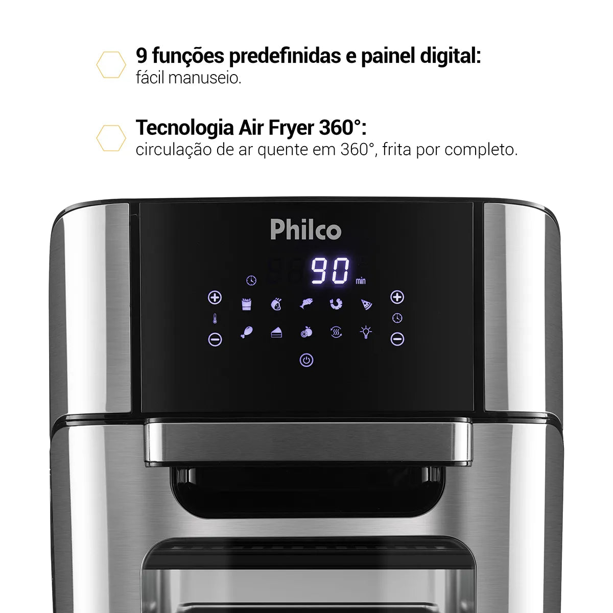 Fritadeira Elétrica Sem Óleo Air Fry Philco Oven PFR2200P 12L