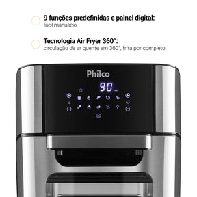 Fritadeira Elétrica Sem Óleo Air Fry Philco Oven PFR2200P 12L