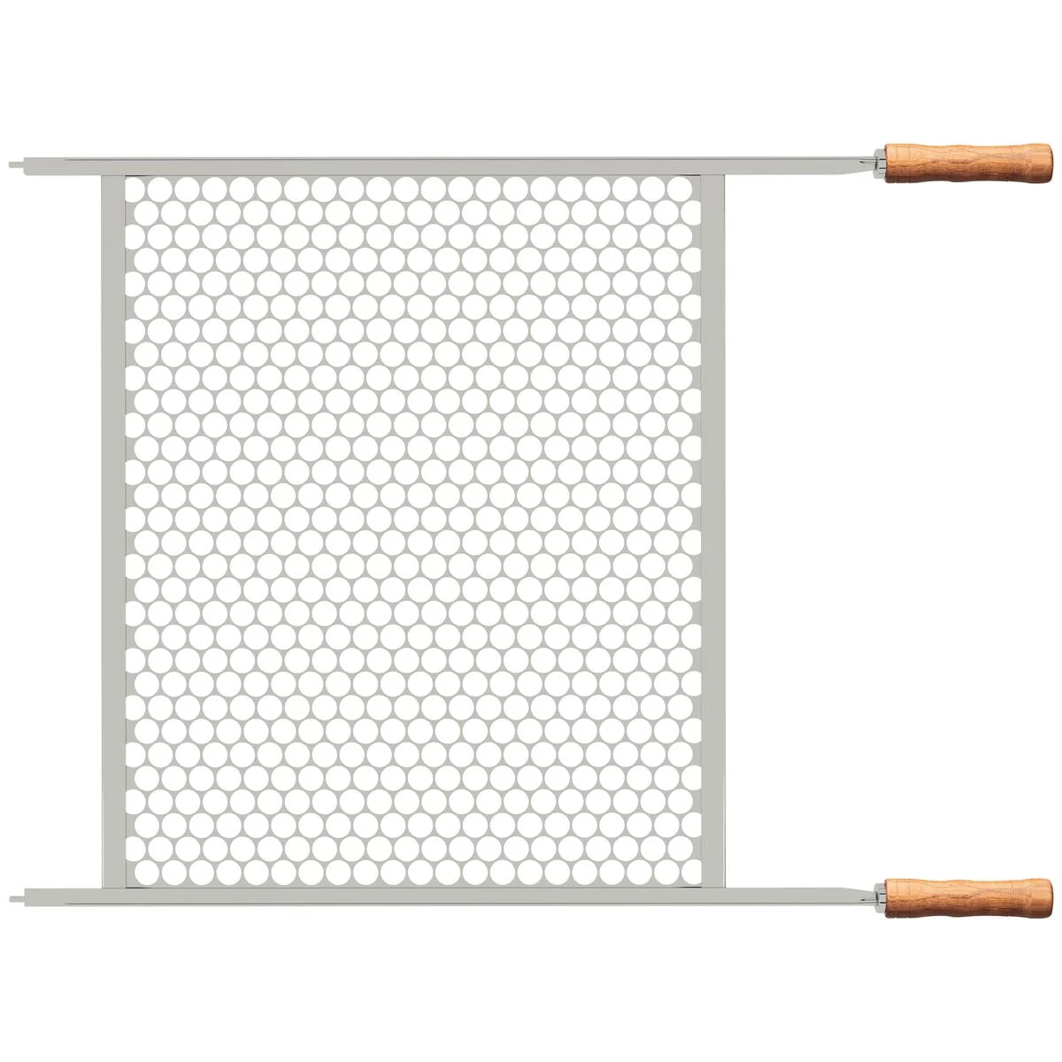 Grelha Tramontina em Aço Inox com Cabo de Madeira 83,5 x 55 cm