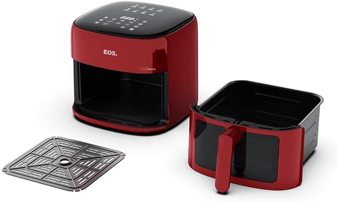 Fritadeira Sem Óleo Air Fryer Eos Chef Gourmet 6.2 Litros Compacta Digital Vermelho Eaf60v