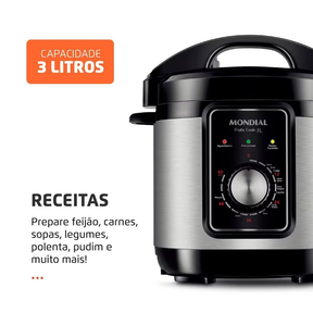 Panela Elétrica de Pressão Mondial PE-47 Pratic Cook 3L - Inox