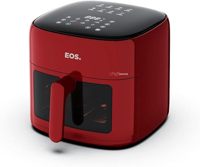 Fritadeira Sem Óleo Air Fryer Eos Chef Gourmet 6.2 Litros Compacta Digital Vermelho Eaf60v