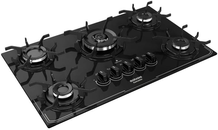 Cooktop 5 Bocas a Gás Itatiaia Itamaster com Tripla Chama e Acendimento Superautomático Preto Bivolt