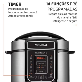 Panela Elétrica de Pressão Mondial Digital Master Cooker PE-38 5L - Preta