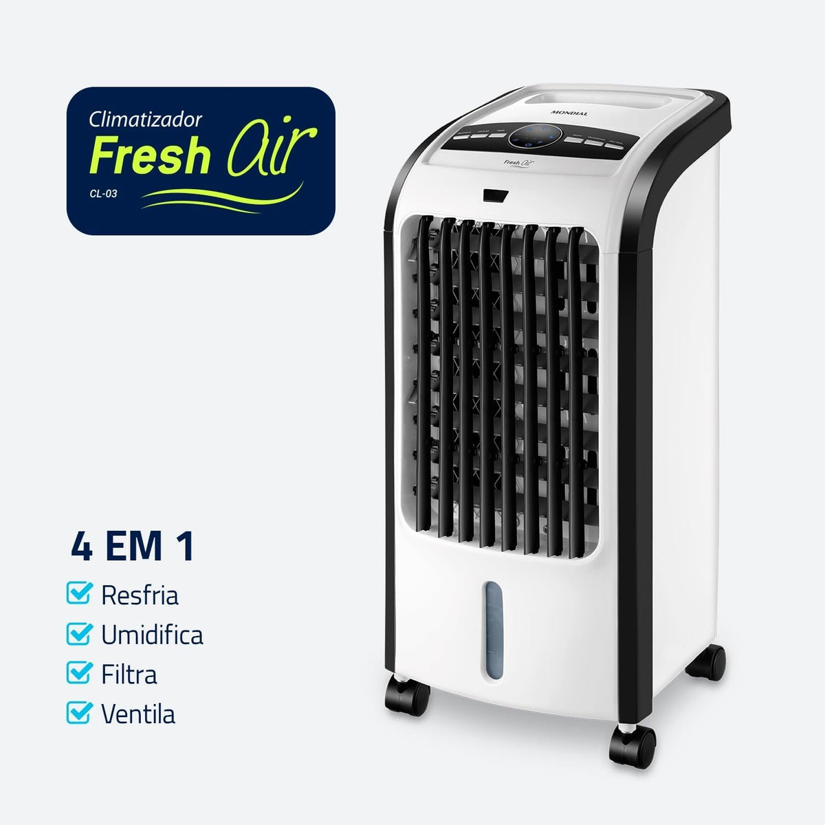 Climatizador Flash Air, Mondial, Branco/Preto, 80W - CL-03