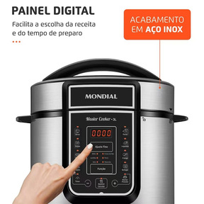 Panela Elétrica de Pressão Mondial Digital Master Cooker PE-40 3L - Preta/Inox