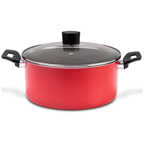 Conjunto de Panelas 10 Peças Brinox Onion em Alumínio e Revestimento Antiaderente com Wok e Utensílios - Vermelho