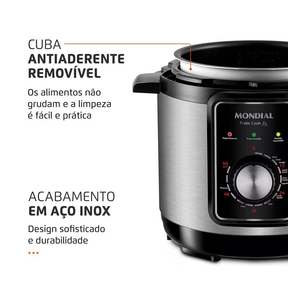 Panela Elétrica de Pressão Mondial PE-47 Pratic Cook 3L - Inox