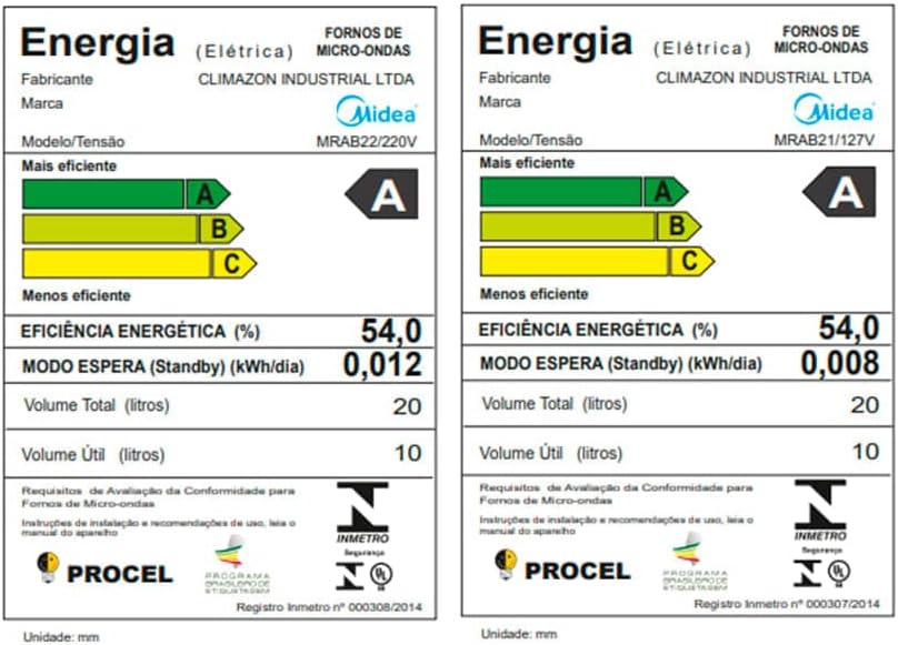 Forno Micro-ondas 20L Branco Midea 127V MRAB21