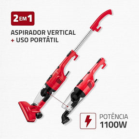 Aspirador de Pó Turbo Cycle, Mondial, Vermelho/Preto, 1100W, 220V - AP-36