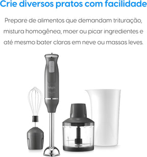 Mixer Power Inox 3 em 1 600W Elgin Lunar 110V - Mixer, triturador e batedor