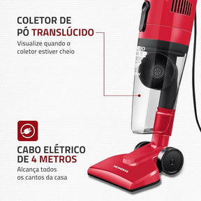 Aspirador de Pó Turbo Cycle, Mondial, Vermelho/Preto, 1100W, 220V - AP-36