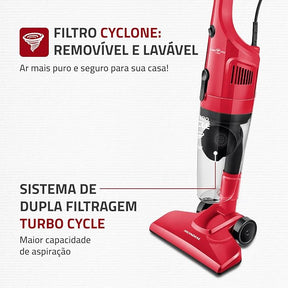 Aspirador de Pó Turbo Cycle, Mondial, Vermelho/Preto, 1100W, 220V - AP-36