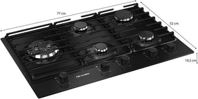 Cooktop Mueller 5 Bocas 77cm com Grade Dupla MCG5BM Bivolt