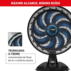 Ventilador Arno X-treme 9 Mesa Repelente 9 pás 160W 40cm