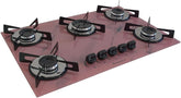 Cooktop Premium 5 bocas Ultra chama Marmorizado Rosa Chamalar Bivolt.