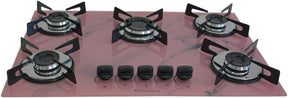 Cooktop Premium 5 bocas Ultra chama Marmorizado Rosa Chamalar Bivolt.