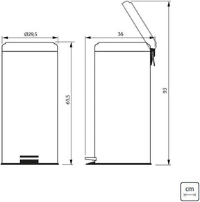 Lixeira Inox com Pedal Tramontina Brasil Plus com Acabamento Scotch Brite e Balde Interno Removível 30 L