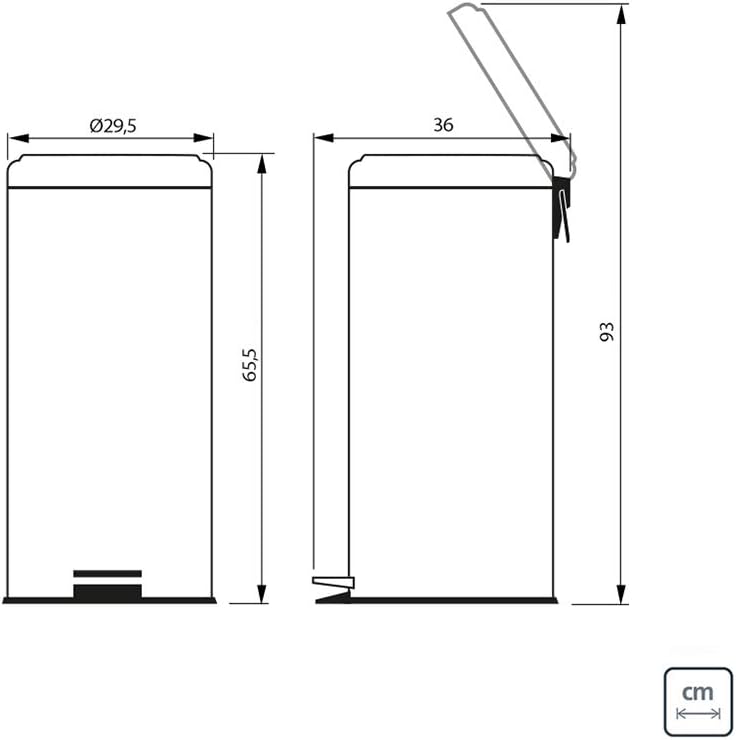 Lixeira Inox com Pedal Tramontina Brasil Plus com Acabamento Scotch Brite e Balde Interno Removível 30 L