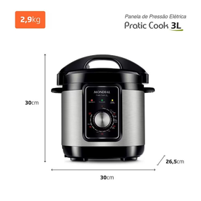 Panela Elétrica de Pressão Mondial PE-47 Pratic Cook 3L - Inox