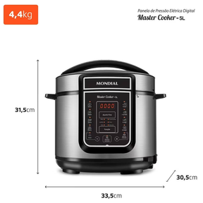 Panela Elétrica de Pressão Mondial Digital Master Cooker PE-38 5L - Preta