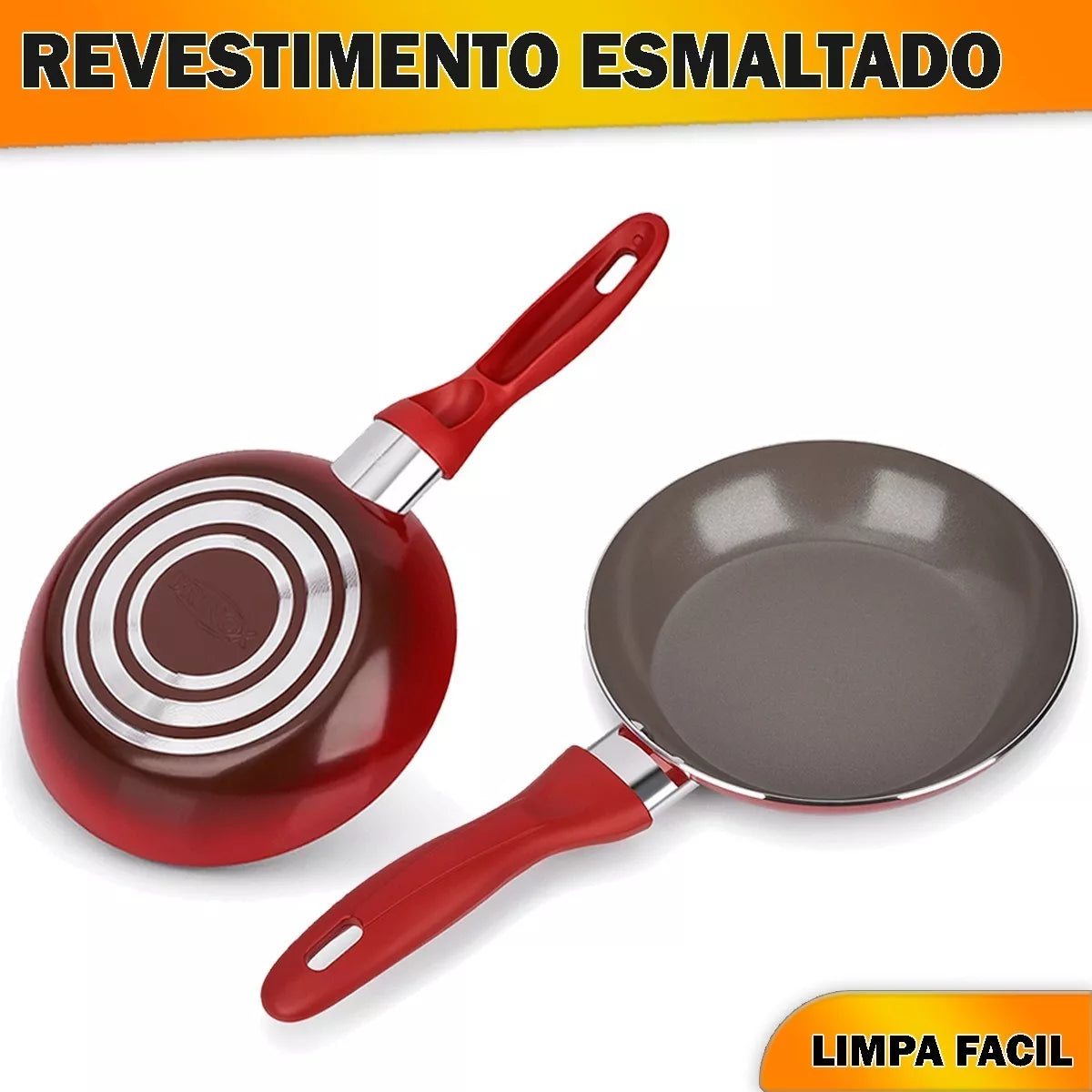 Conjunto de panelas 8 peças ceramic life smart plus vermelha - Brinox