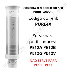 Filtro/Refil Original de Água Acqua Pure para Purificador de água Electrolux PE12A/PE12B/PE12G/PE12V